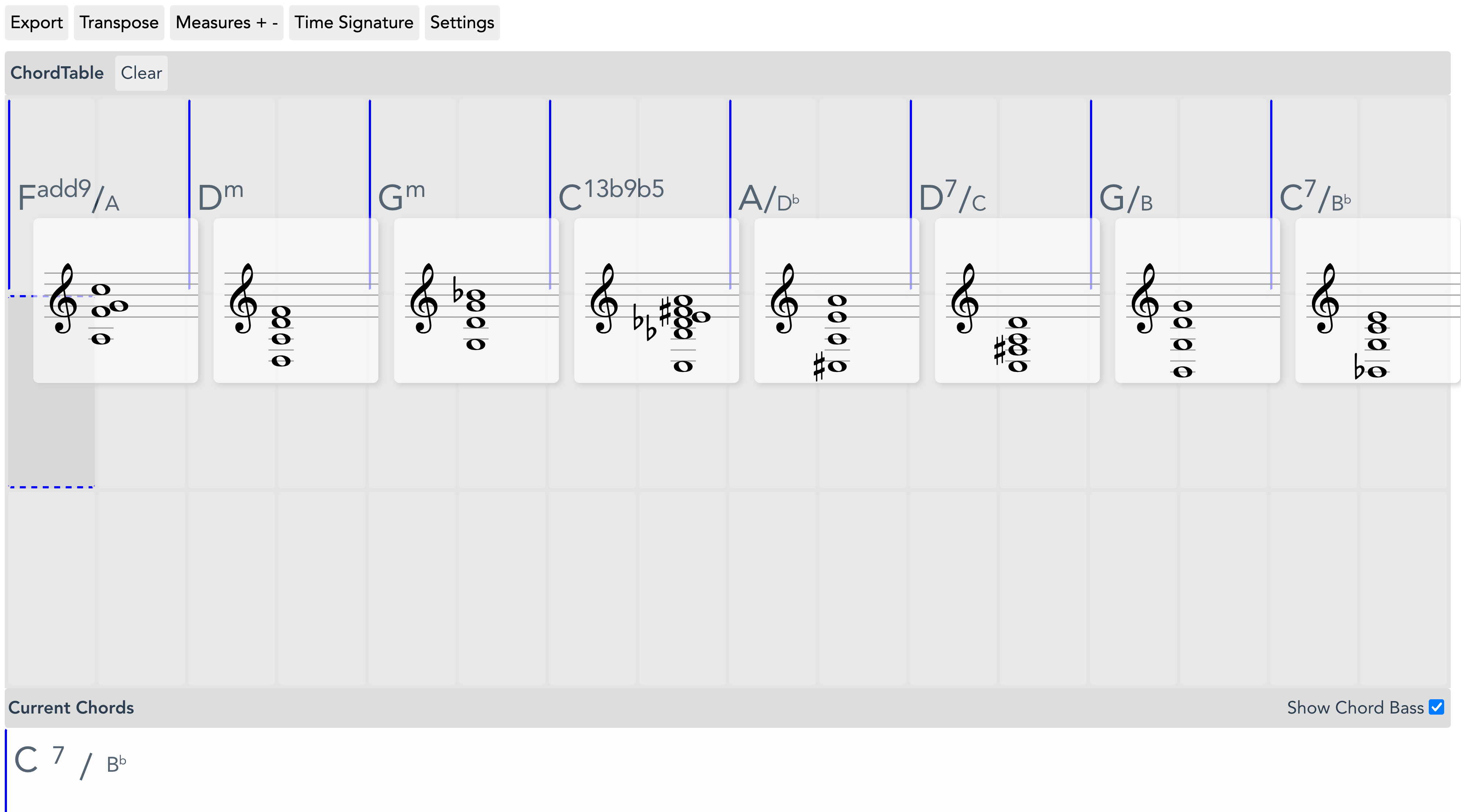 Different notes drawn as circles